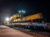 Baustelle auf der Westbahnstrecke, Nachtarbeit mit Spezialkran fÃ¼r das Einbringen von Weichenelementen in der Nacht von 25.08. auf 26.08.2020  
Foto und Copyright: Moser Albert, Fotograf, 5201 Seekirchen, Weinbergstiege 1, Tel.: 0043-676-7550526 mailto:albert.moser@sbg.at  www.moser.zenfolio.com