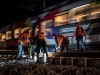 Baustelle auf der Westbahnstrecke, Nachtarbeit mit Spezialkran fÃ¼r das Einbringen von Weichenelementen in der Nacht von 25.08. auf 26.08.2020  
Foto und Copyright: Moser Albert, Fotograf, 5201 Seekirchen, Weinbergstiege 1, Tel.: 0043-676-7550526 mailto:albert.moser@sbg.at  www.moser.zenfolio.com